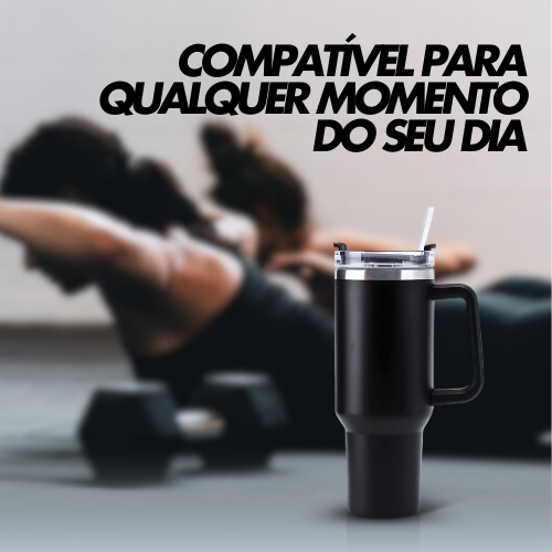 Copo Térmico Grande 1200 Ml Canudo Parede Dupla Cor Lilás